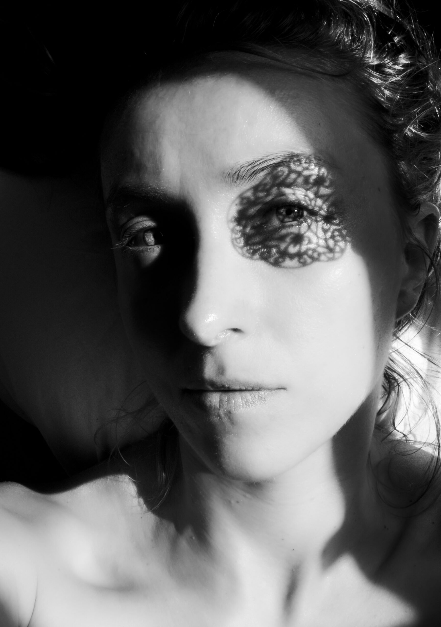 Black and white portrait photography